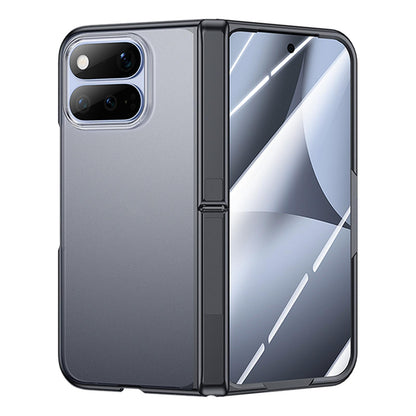 For Google Pixel 11 Pro Fold Intergrated Shell And Flim Translucent Frosted Hinge Holder Phone Case - Black - EDA010202301A