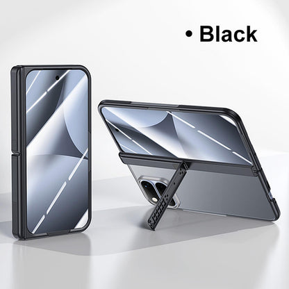 For Google Pixel 11 Pro Fold Intergrated Shell And Flim Translucent Frosted Hinge Holder Phone Case - Black - EDA010202301A