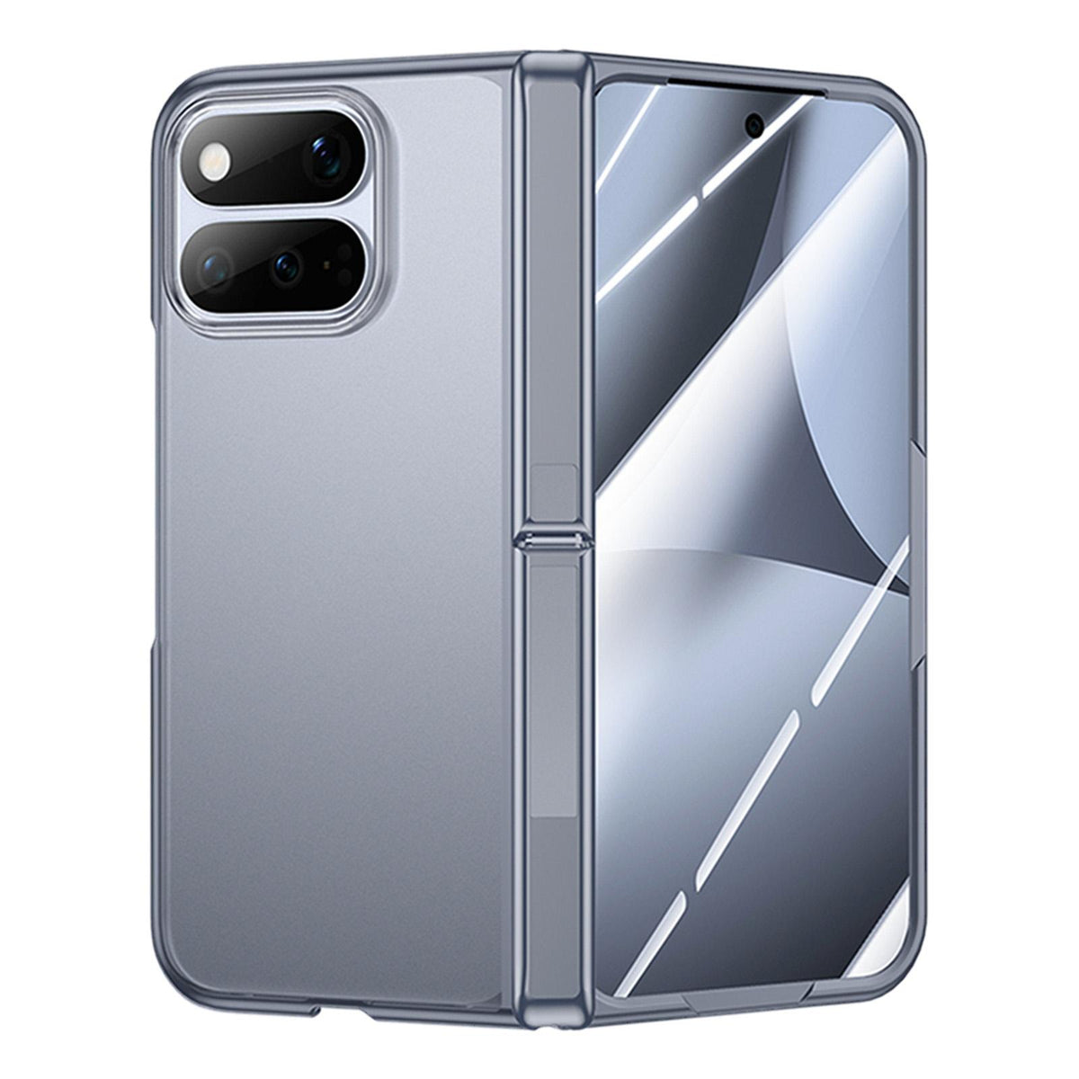 For Google Pixel 11 Pro Fold Intergrated Shell And Flim Translucent Frosted Hinge Holder Phone Case - Grey - EDA010202301B