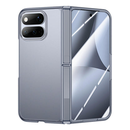 For Google Pixel 11 Pro Fold Intergrated Shell And Flim Translucent Frosted Hinge Holder Phone Case - Grey - EDA010202301B