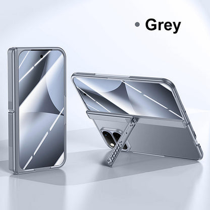 For Google Pixel 11 Pro Fold Intergrated Shell And Flim Translucent Frosted Hinge Holder Phone Case - Grey - EDA010202301B