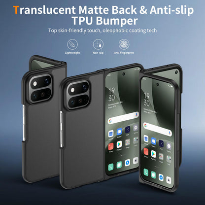 For Google Pixel 11 Pro Fold Skin Feel Contrast Color TPU Hybrid PC Phone Case - Black - EDA010202601A