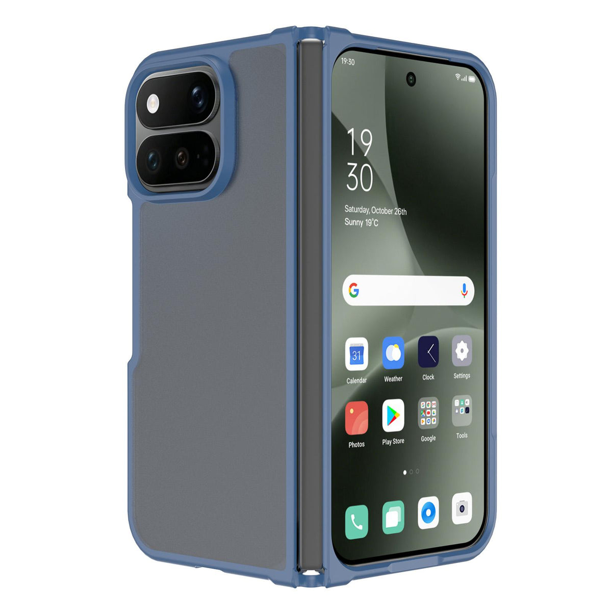 For Google Pixel 11 Pro Fold Skin Feel Contrast Color TPU Hybrid PC Phone Case - Blue - EDA010202601B