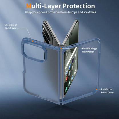 For Google Pixel 11 Pro Fold Skin Feel Contrast Color TPU Hybrid PC Phone Case - Blue - EDA010202601B