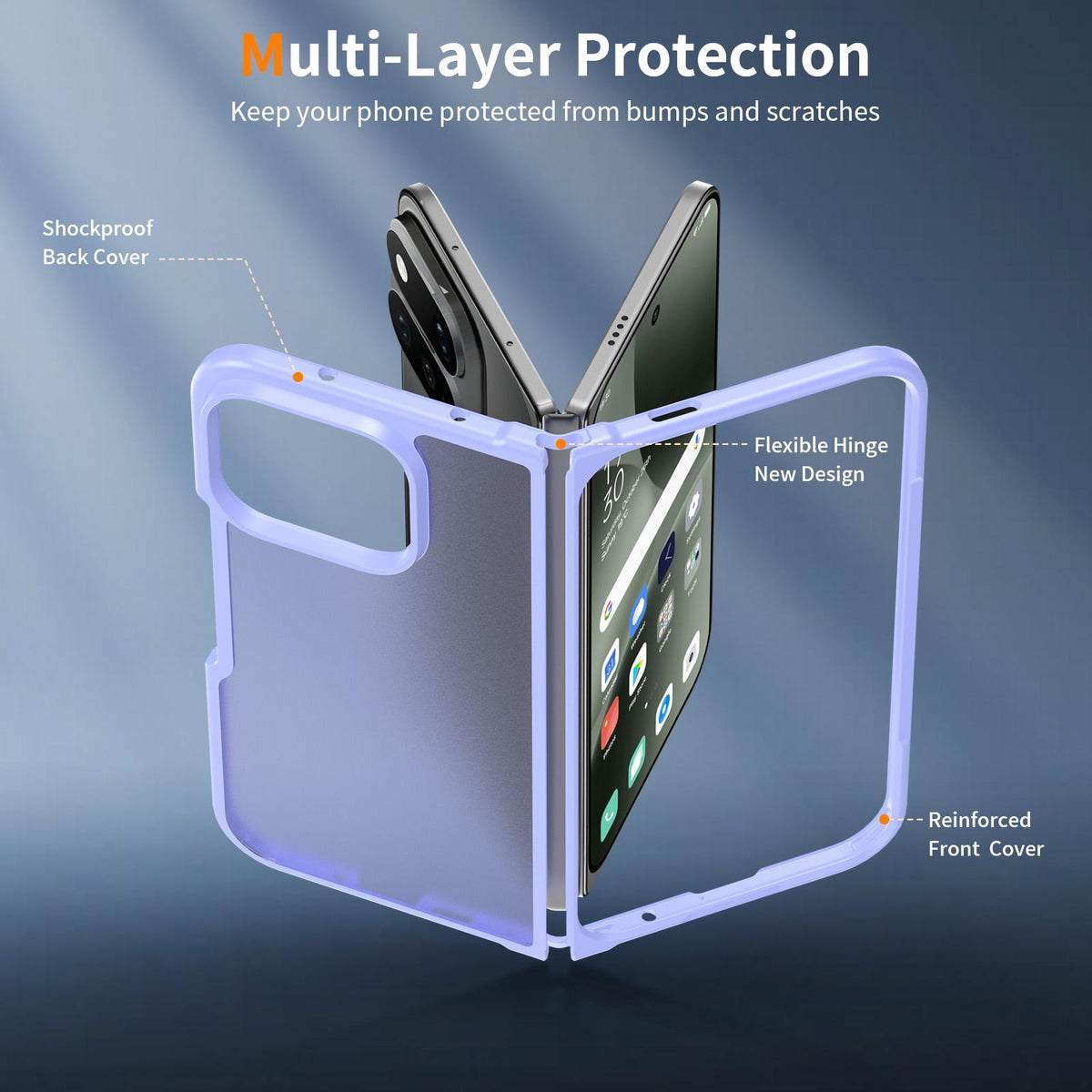 For Google Pixel 11 Pro Fold Skin Feel Contrast Color TPU Hybrid PC Phone Case - Purple - EDA010202601D