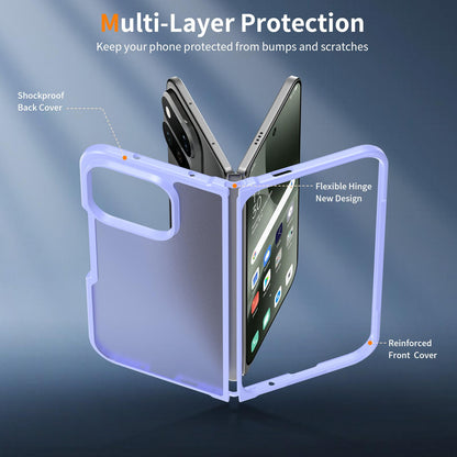 For Google Pixel 11 Pro Fold Skin Feel Contrast Color TPU Hybrid PC Phone Case - Purple - EDA010202601D
