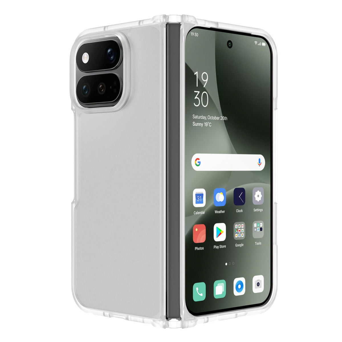For Google Pixel 11 Pro Fold Skin Feel Contrast Color TPU Hybrid PC Phone Case - Matte Transparent - EDA010202601E