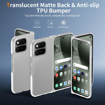 For Google Pixel 11 Pro Fold Skin Feel Contrast Color TPU Hybrid PC Phone Case - Matte Transparent - EDA010202601E