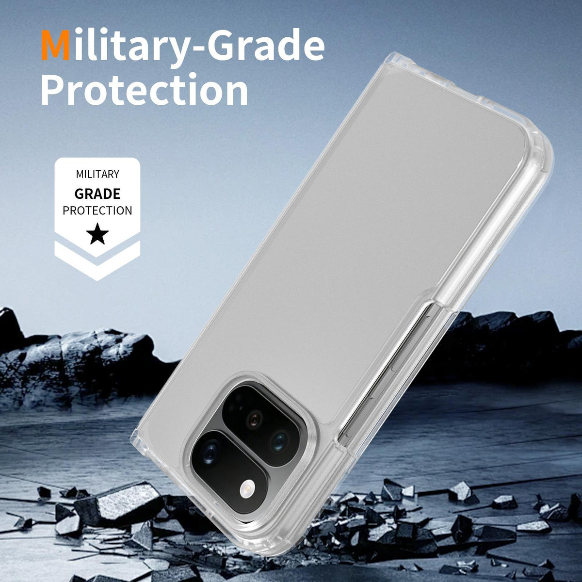 For Google Pixel 11 Pro Fold Skin Feel Contrast Color TPU Hybrid PC Phone Case - Matte Transparent - EDA010202601E