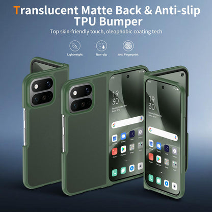 For Google Pixel 11 Pro Fold Skin Feel Contrast Color TPU Hybrid PC Phone Case - Dark Green - EDA010202601G