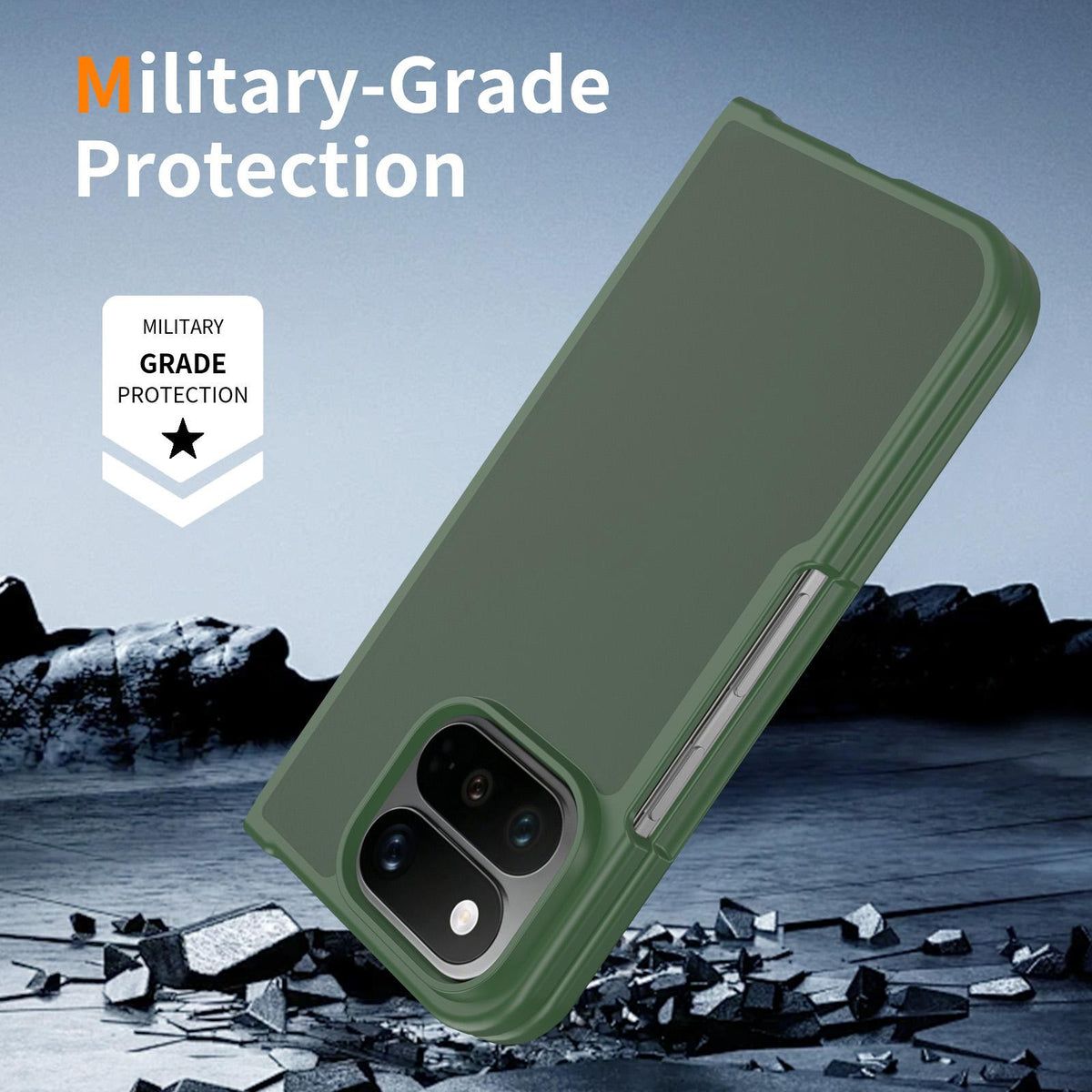 For Google Pixel 11 Pro Fold Skin Feel Contrast Color TPU Hybrid PC Phone Case - Dark Green - EDA010202601G