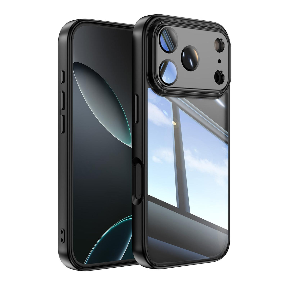 For iPhone 18 Pro Max Acrylic Hybrid TPU Armor Shockproof Phone Case - Black - EDA010202901A
