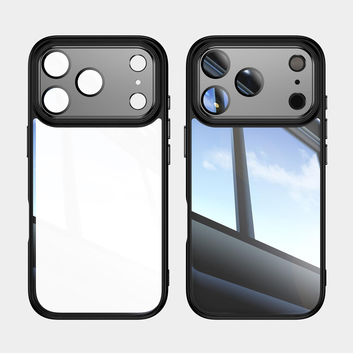 For iPhone 18 Pro Max Acrylic Hybrid TPU Armor Shockproof Phone Case - Black - EDA010202901A