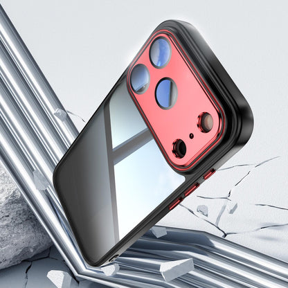 For iPhone 18 Pro Max Acrylic Hybrid TPU Armor Shockproof Phone Case - Black Red - EDA010202901B