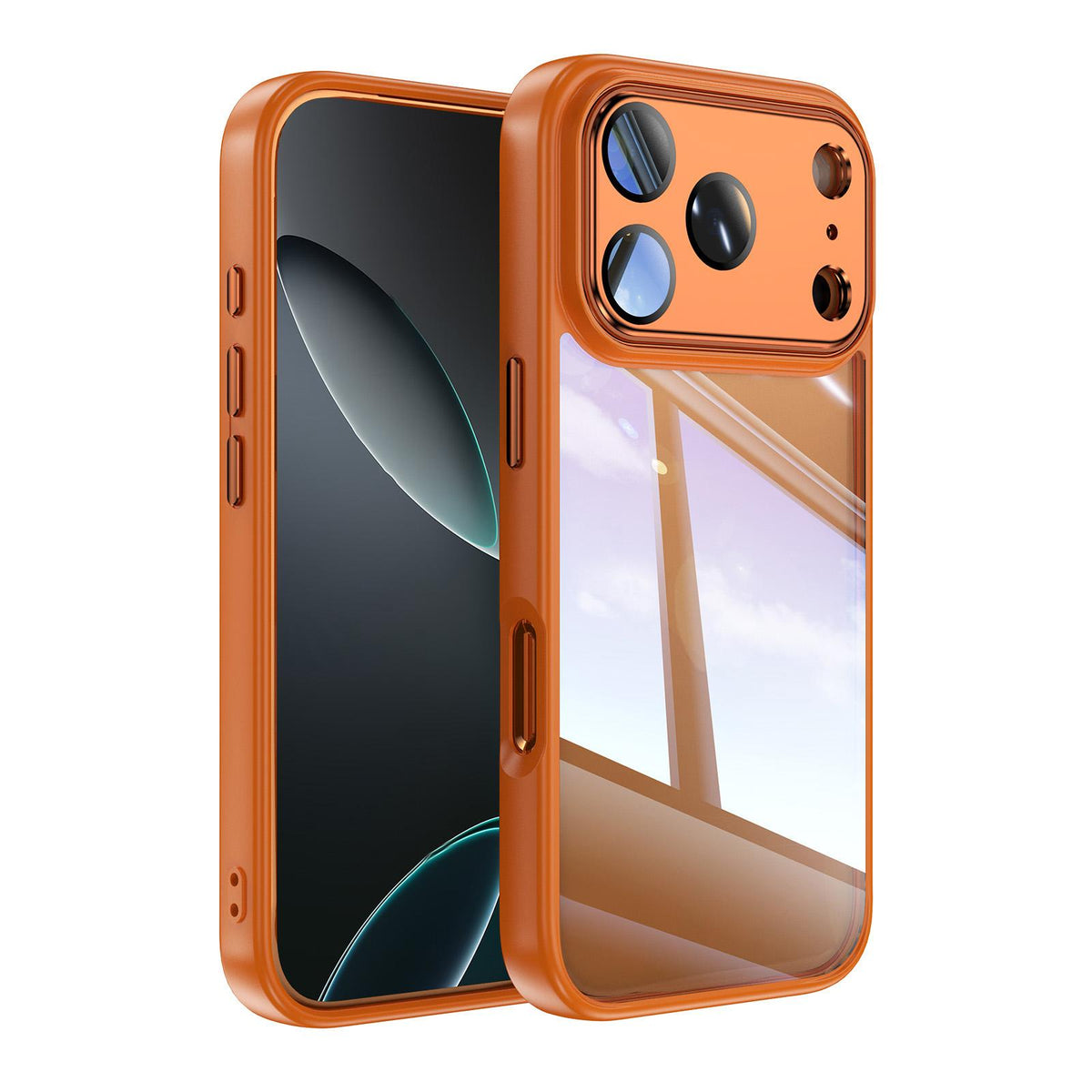 For iPhone 18 Pro Max Acrylic Hybrid TPU Armor Shockproof Phone Case - Orange - EDA010202901C