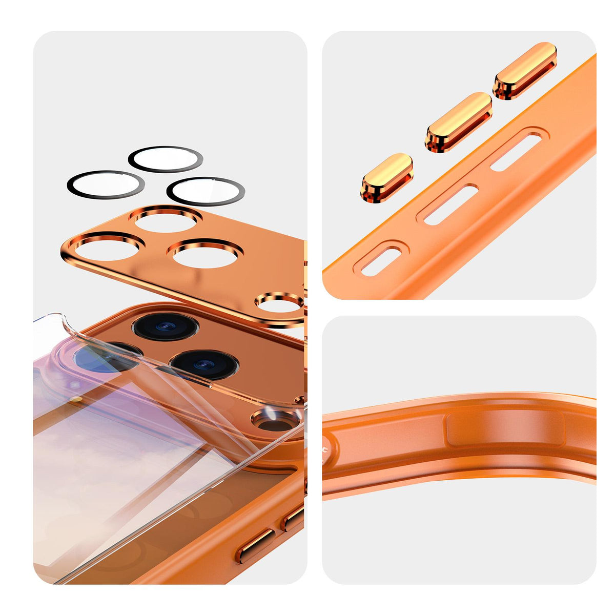For iPhone 18 Pro Max Acrylic Hybrid TPU Armor Shockproof Phone Case - Orange - EDA010202901C