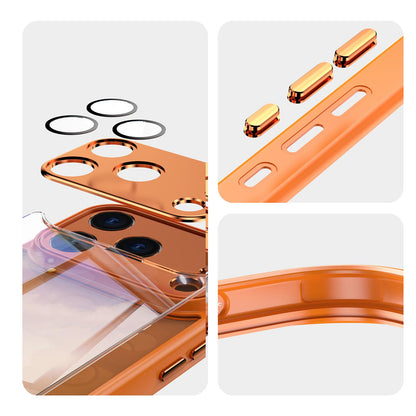 For iPhone 18 Pro Max Acrylic Hybrid TPU Armor Shockproof Phone Case - Orange - EDA010202901C