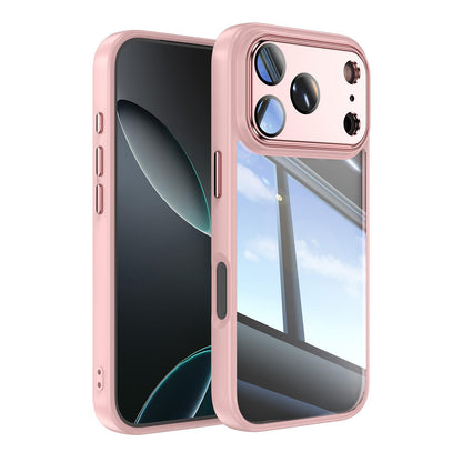 For iPhone 18 Pro Max Acrylic Hybrid TPU Armor Shockproof Phone Case - Pink - EDA010202901D