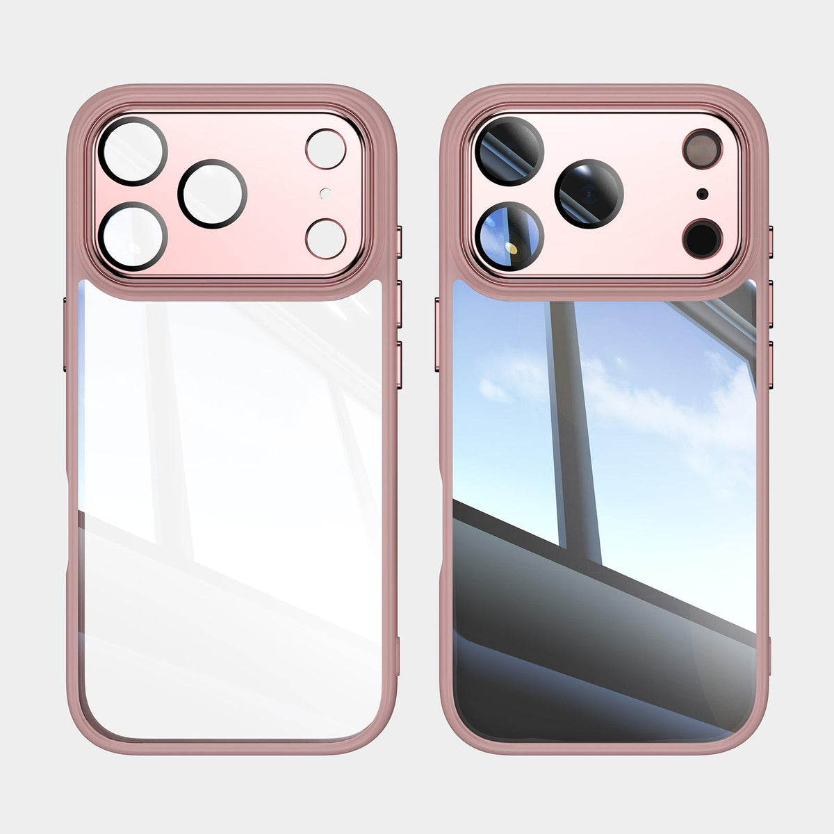 For iPhone 18 Pro Max Acrylic Hybrid TPU Armor Shockproof Phone Case - Pink - EDA010202901D
