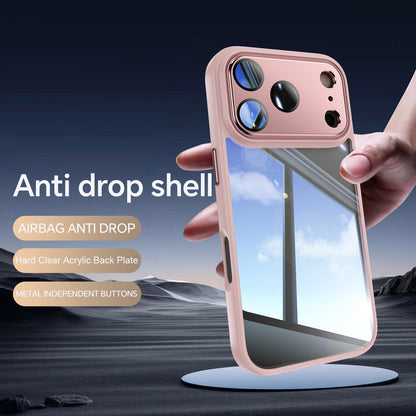 For iPhone 18 Pro Max Acrylic Hybrid TPU Armor Shockproof Phone Case - Pink - EDA010202901D