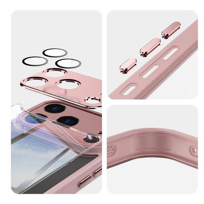 For iPhone 18 Pro Max Acrylic Hybrid TPU Armor Shockproof Phone Case - Pink - EDA010202901D