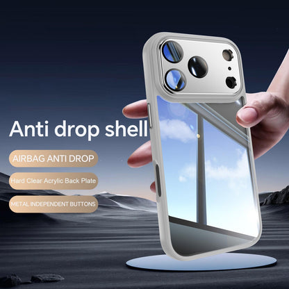 For iPhone 18 Pro Max Acrylic Hybrid TPU Armor Shockproof Phone Case - Grey - EDA010202901E