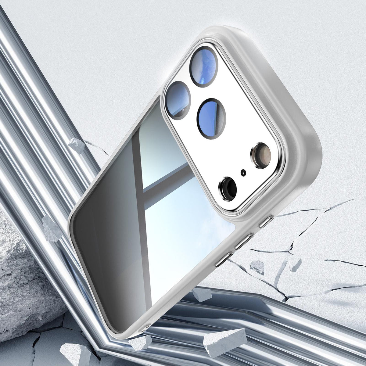 For iPhone 18 Pro Max Acrylic Hybrid TPU Armor Shockproof Phone Case - Grey - EDA010202901E
