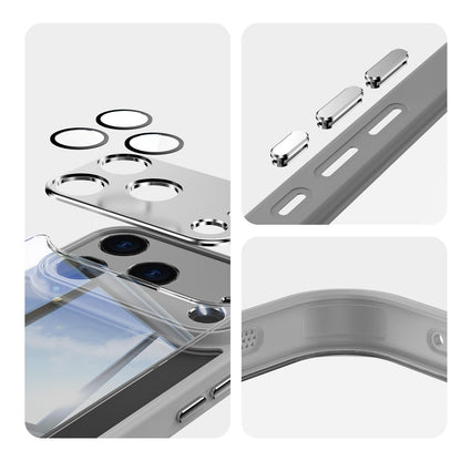 For iPhone 18 Pro Max Acrylic Hybrid TPU Armor Shockproof Phone Case - Grey - EDA010202901E