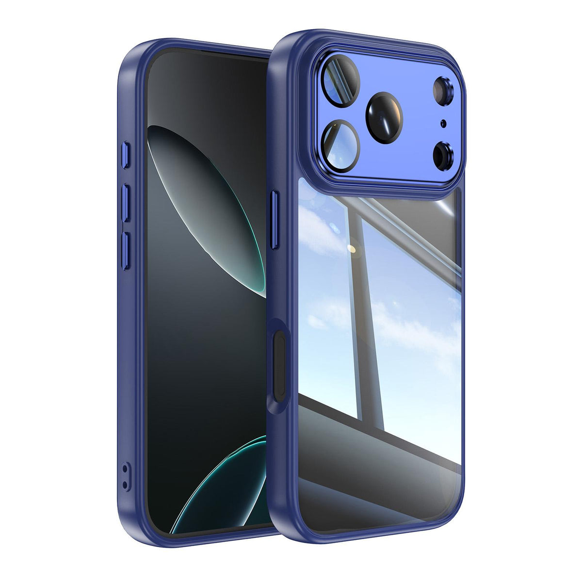 For iPhone 18 Pro Max Acrylic Hybrid TPU Armor Shockproof Phone Case - Blue - EDA010202901F