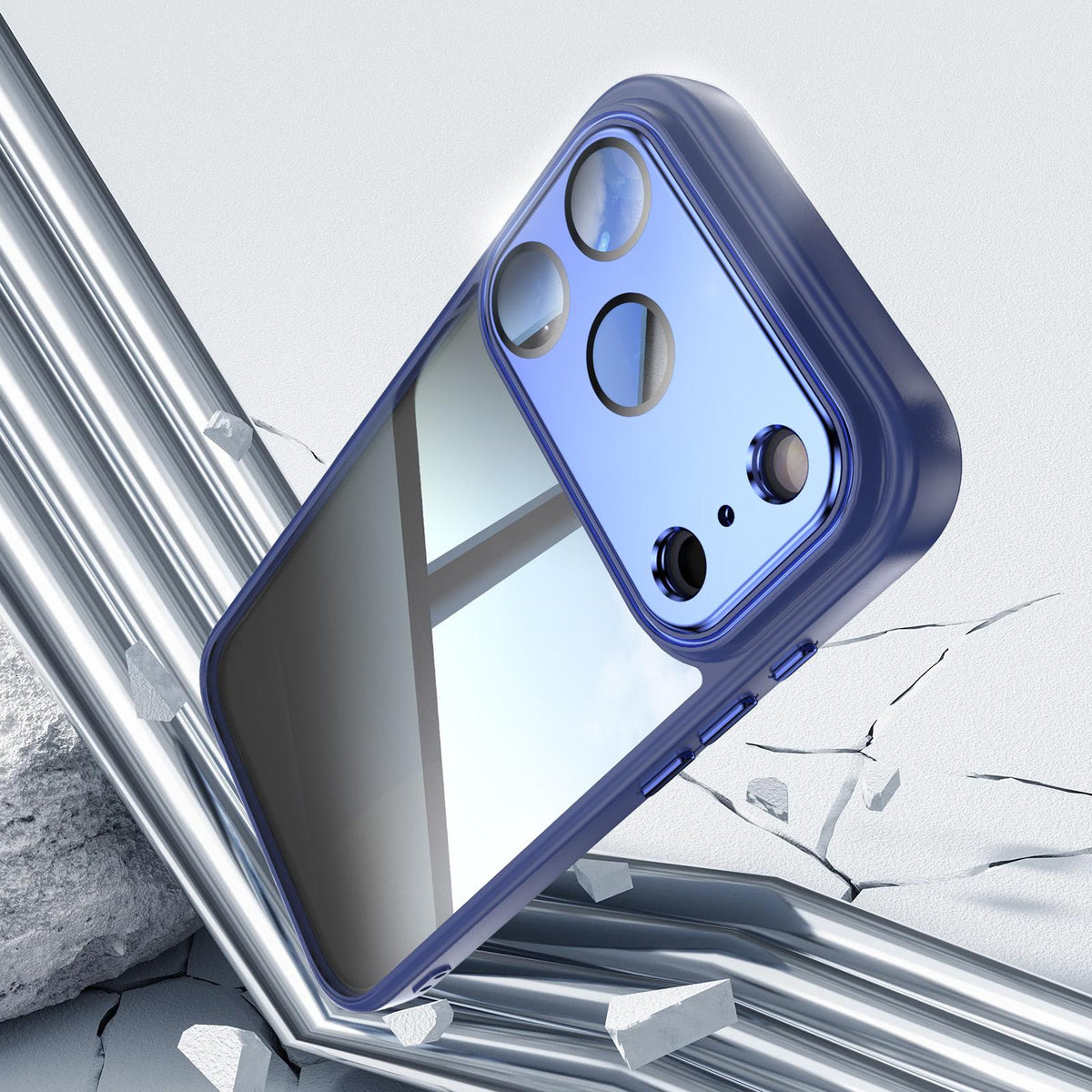 For iPhone 18 Pro Max Acrylic Hybrid TPU Armor Shockproof Phone Case - Blue - EDA010202901F