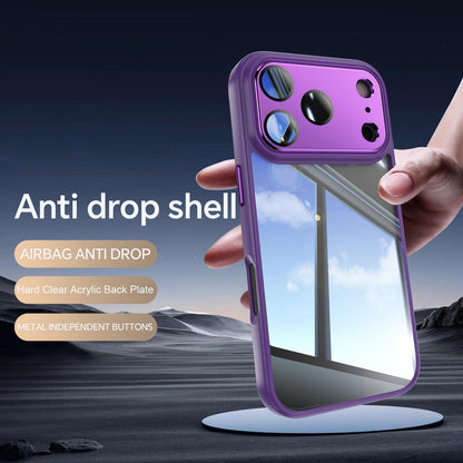 For iPhone 18 Pro Max Acrylic Hybrid TPU Armor Shockproof Phone Case - Purple - EDA010202901G