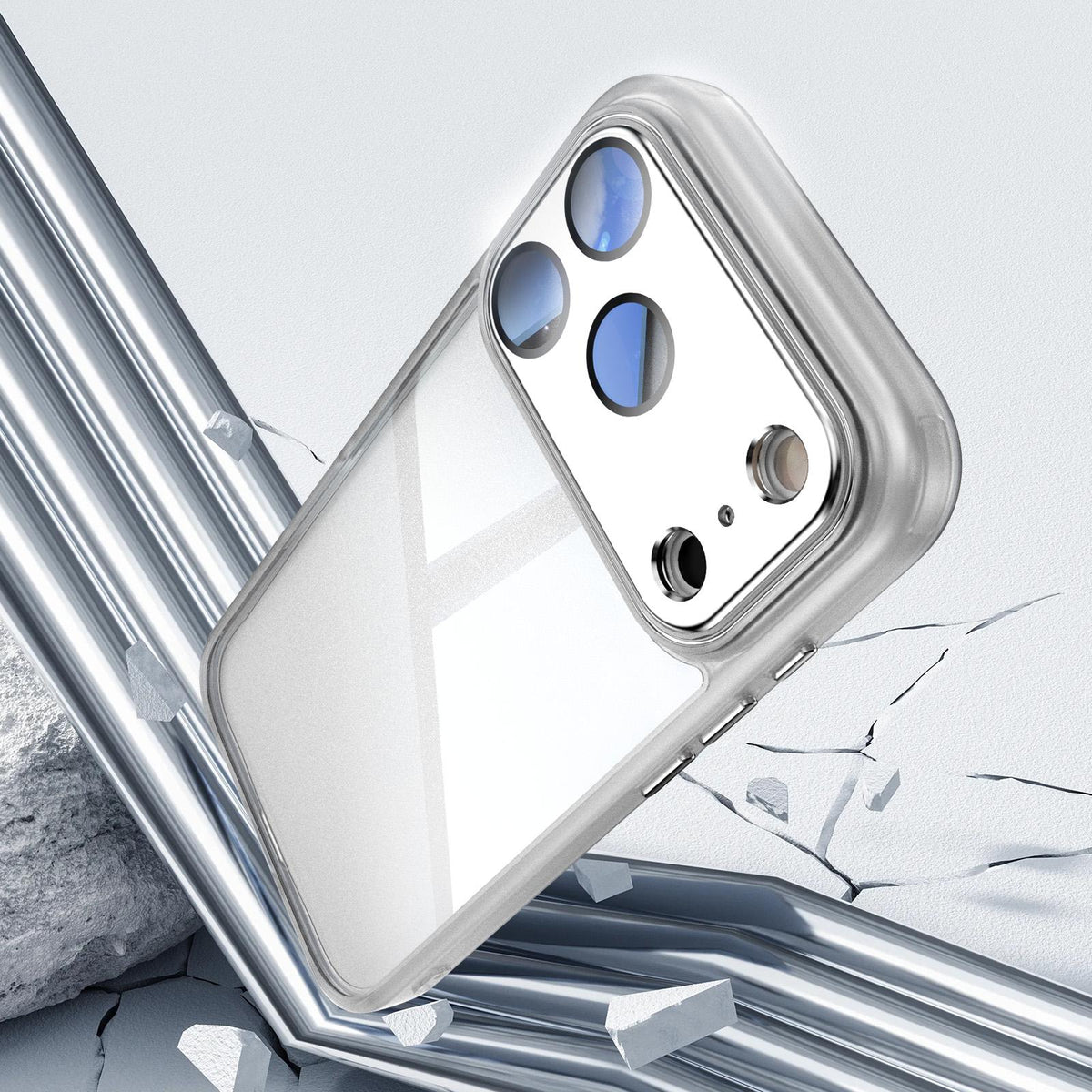 For iPhone 18 Pro Max Acrylic Hybrid TPU Armor Shockproof Phone Case - Transparent - EDA010202901H