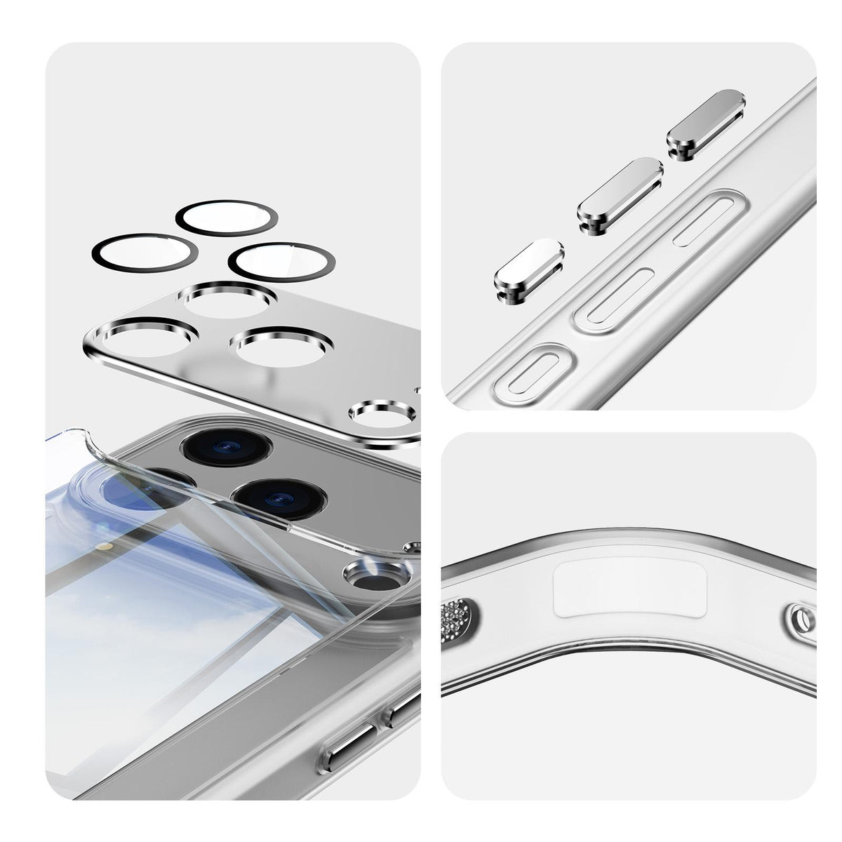 For iPhone 18 Pro Max Acrylic Hybrid TPU Armor Shockproof Phone Case - Transparent - EDA010202901H