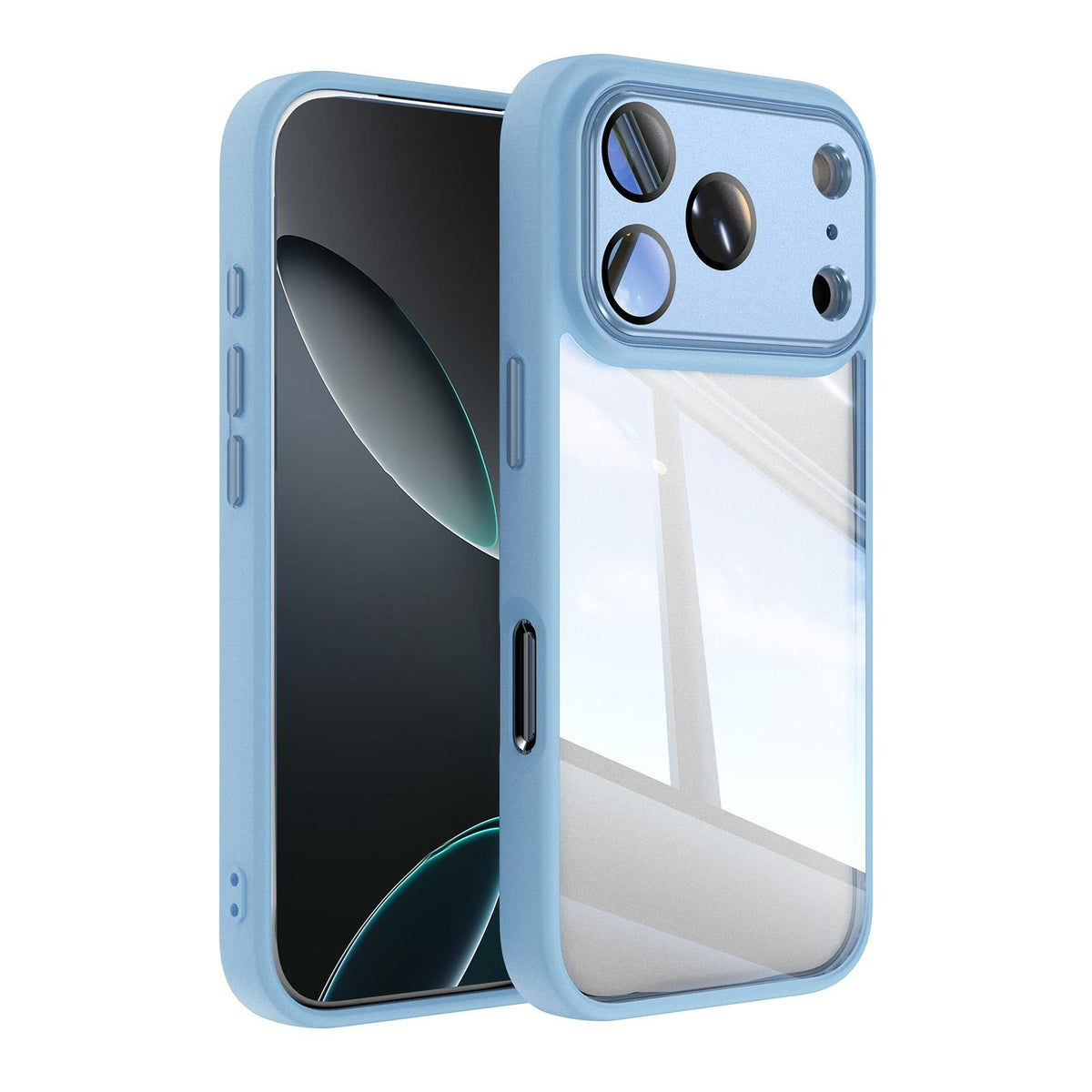 For iPhone 18 Pro Max Acrylic Hybrid TPU Armor Shockproof Phone Case - Sky Blue - EDA010202901I