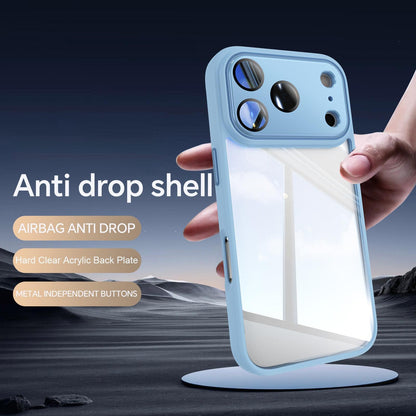 For iPhone 18 Pro Max Acrylic Hybrid TPU Armor Shockproof Phone Case - Sky Blue - EDA010202901I
