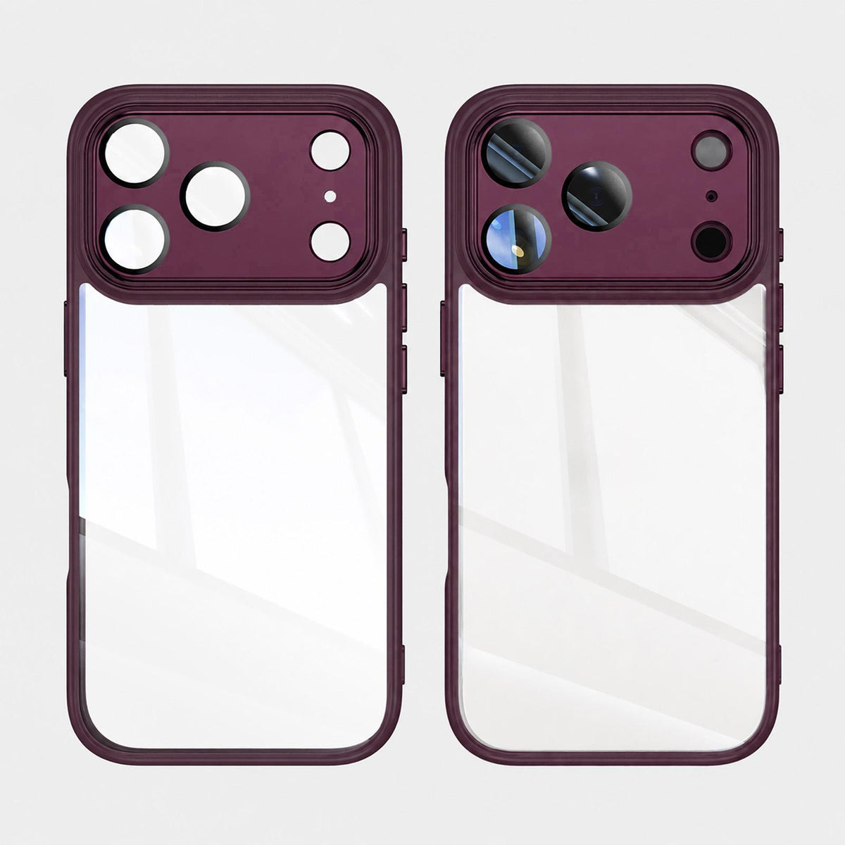 For iPhone 18 Pro Max Acrylic Hybrid TPU Armor Shockproof Phone Case - Dark Cherry - EDA010202901J