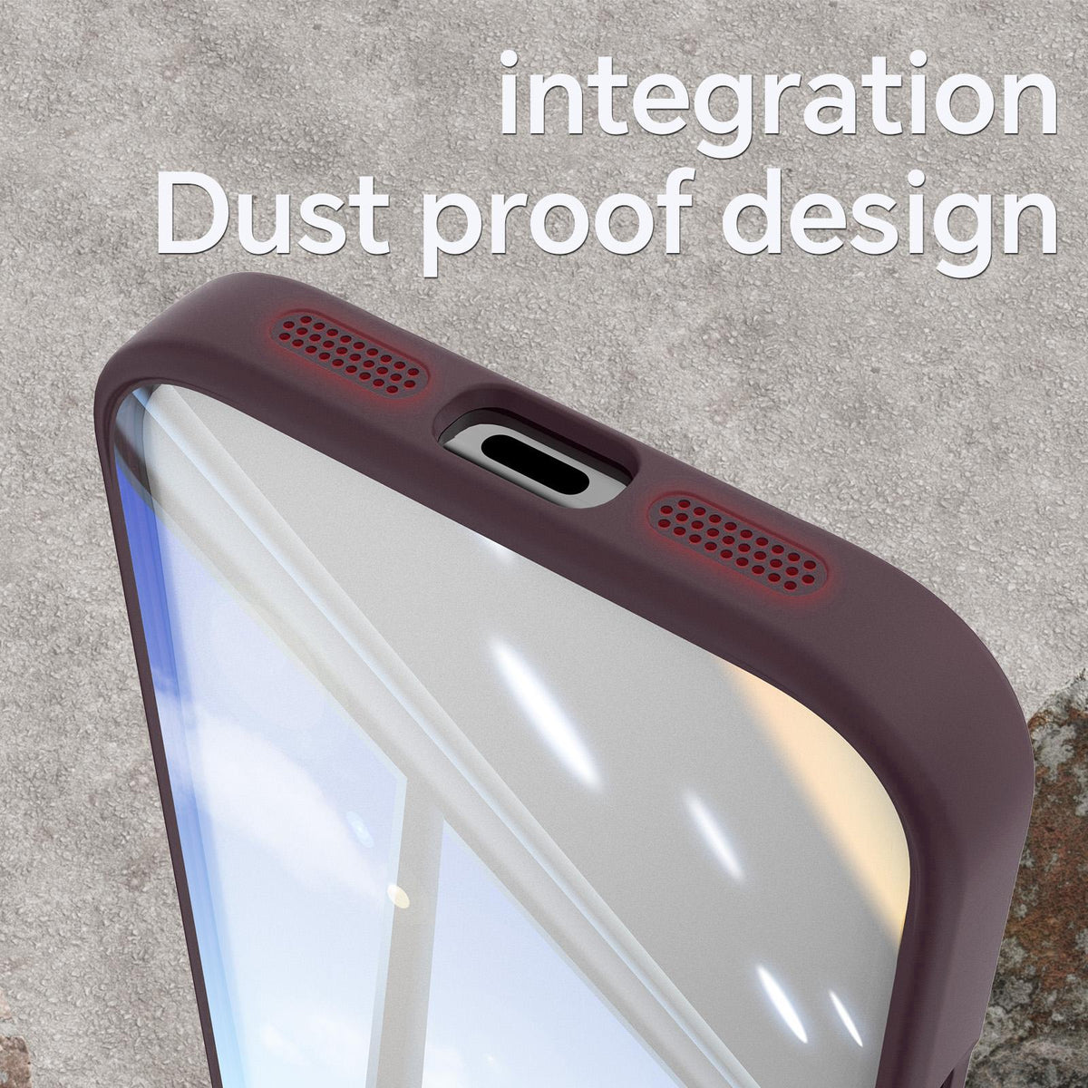 For iPhone 18 Pro Max Acrylic Hybrid TPU Armor Shockproof Phone Case - Dark Cherry - EDA010202901J