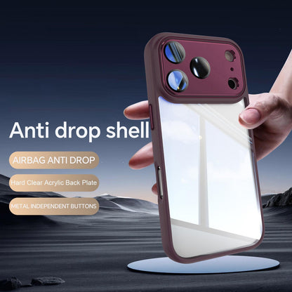 For iPhone 18 Pro Max Acrylic Hybrid TPU Armor Shockproof Phone Case - Dark Cherry - EDA010202901J