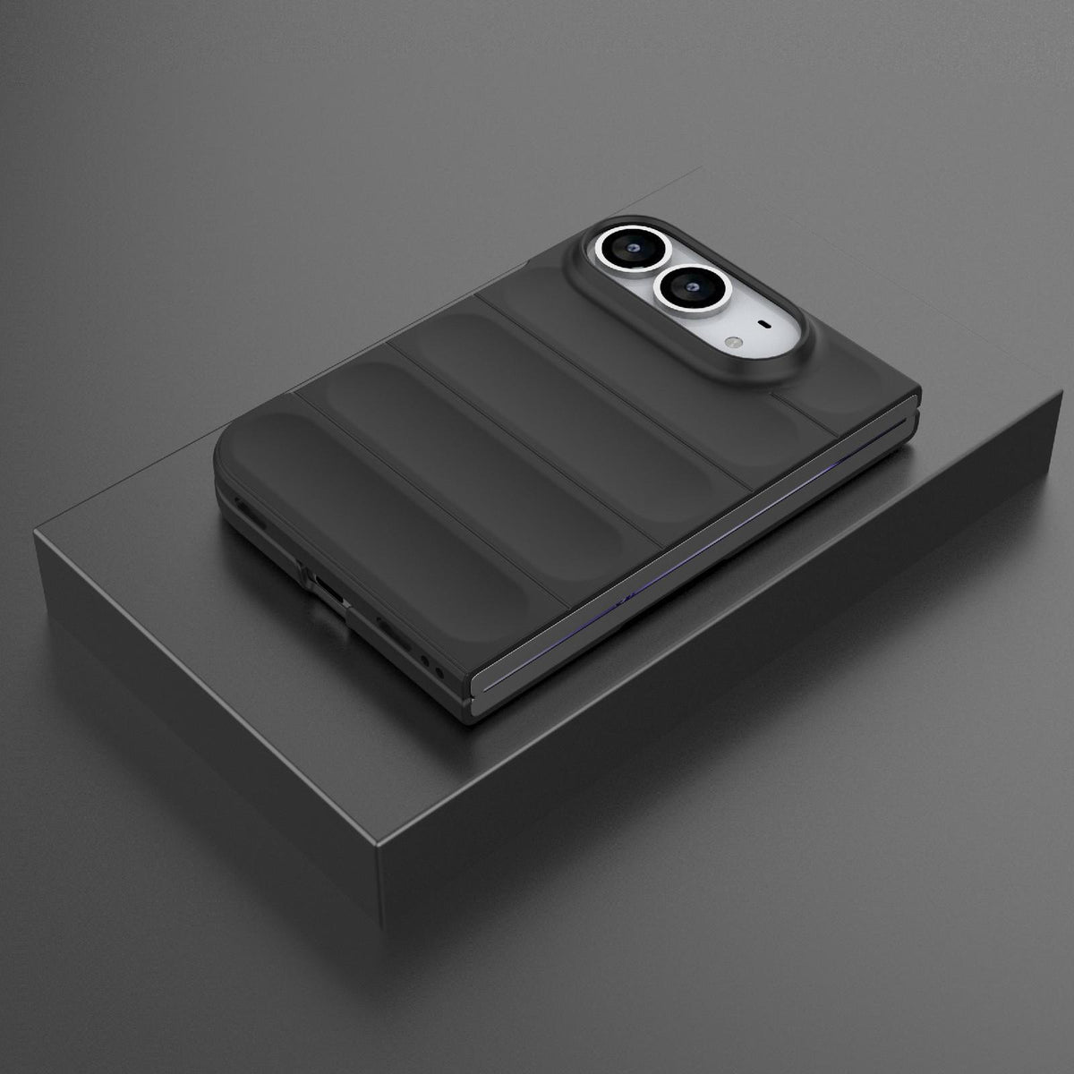 For iPhone Duo Magic Shield Fold PC Shockproof Phone Case - Black - EDA010203101A