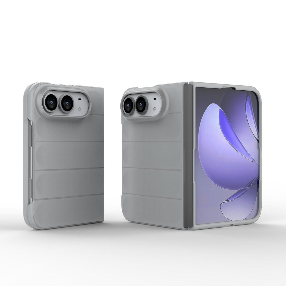 For iPhone Duo Magic Shield Fold PC Shockproof Phone Case - Grey - EDA010203101C