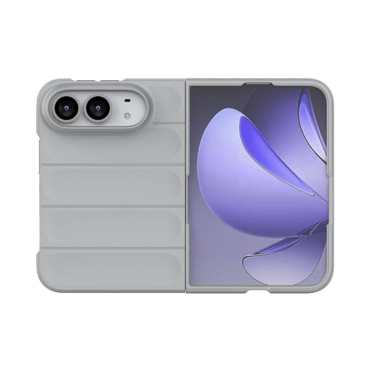 For iPhone Duo Magic Shield Fold PC Shockproof Phone Case - Grey - EDA010203101C