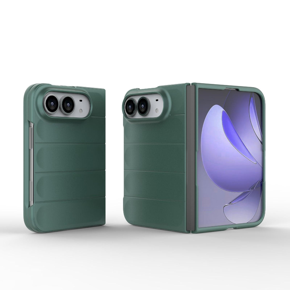 For iPhone Duo Magic Shield Fold PC Shockproof Phone Case - Dark Green - EDA010203101D
