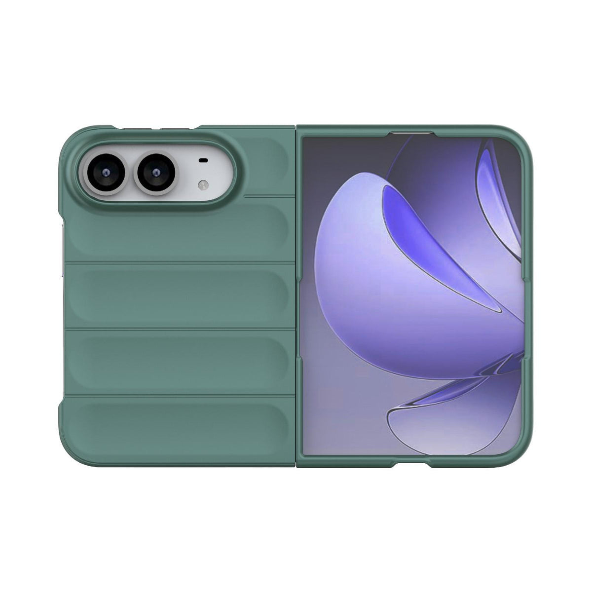 For iPhone Duo Magic Shield Fold PC Shockproof Phone Case - Dark Green - EDA010203101D