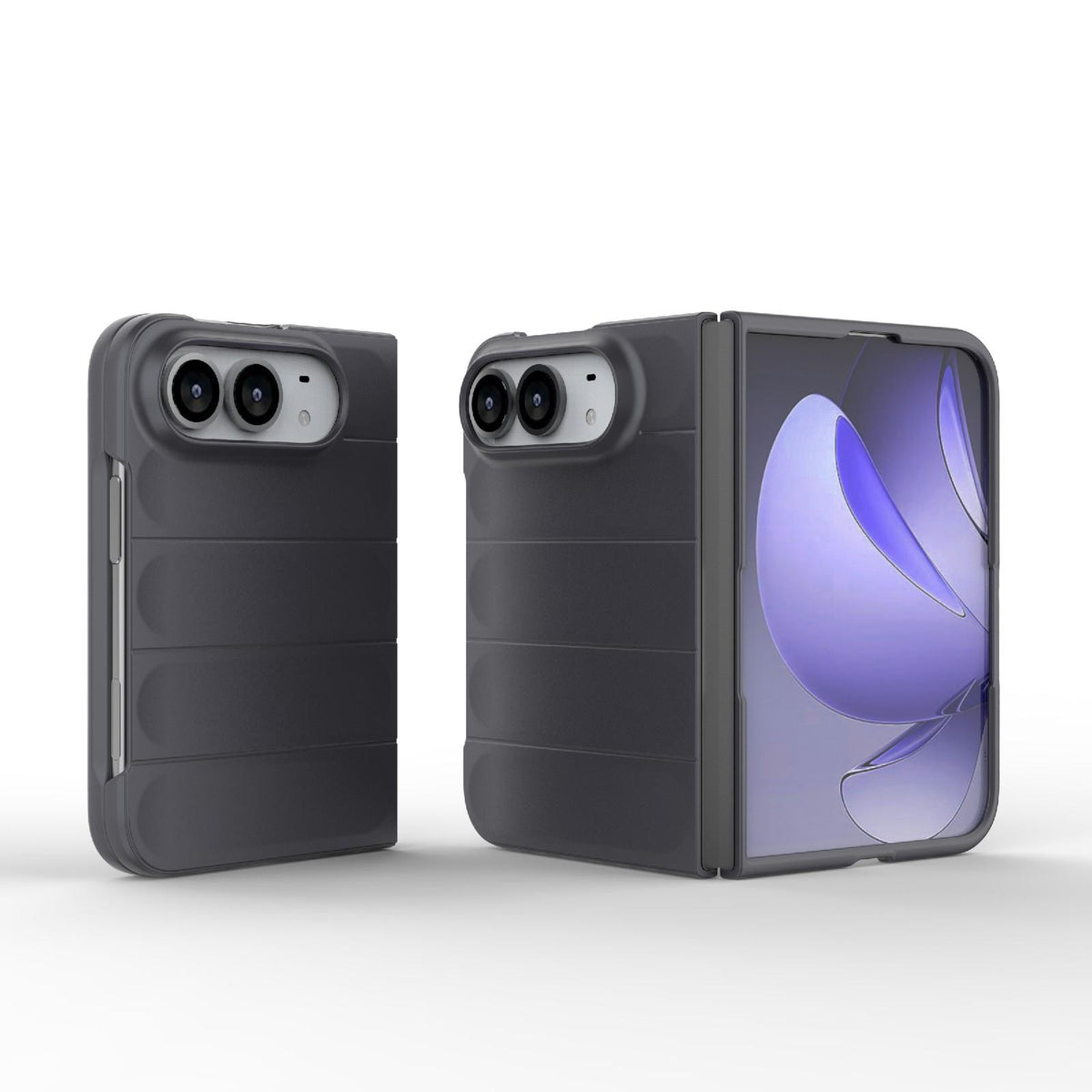 For iPhone Duo Magic Shield Fold PC Shockproof Phone Case - Dark Grey - EDA010203101E