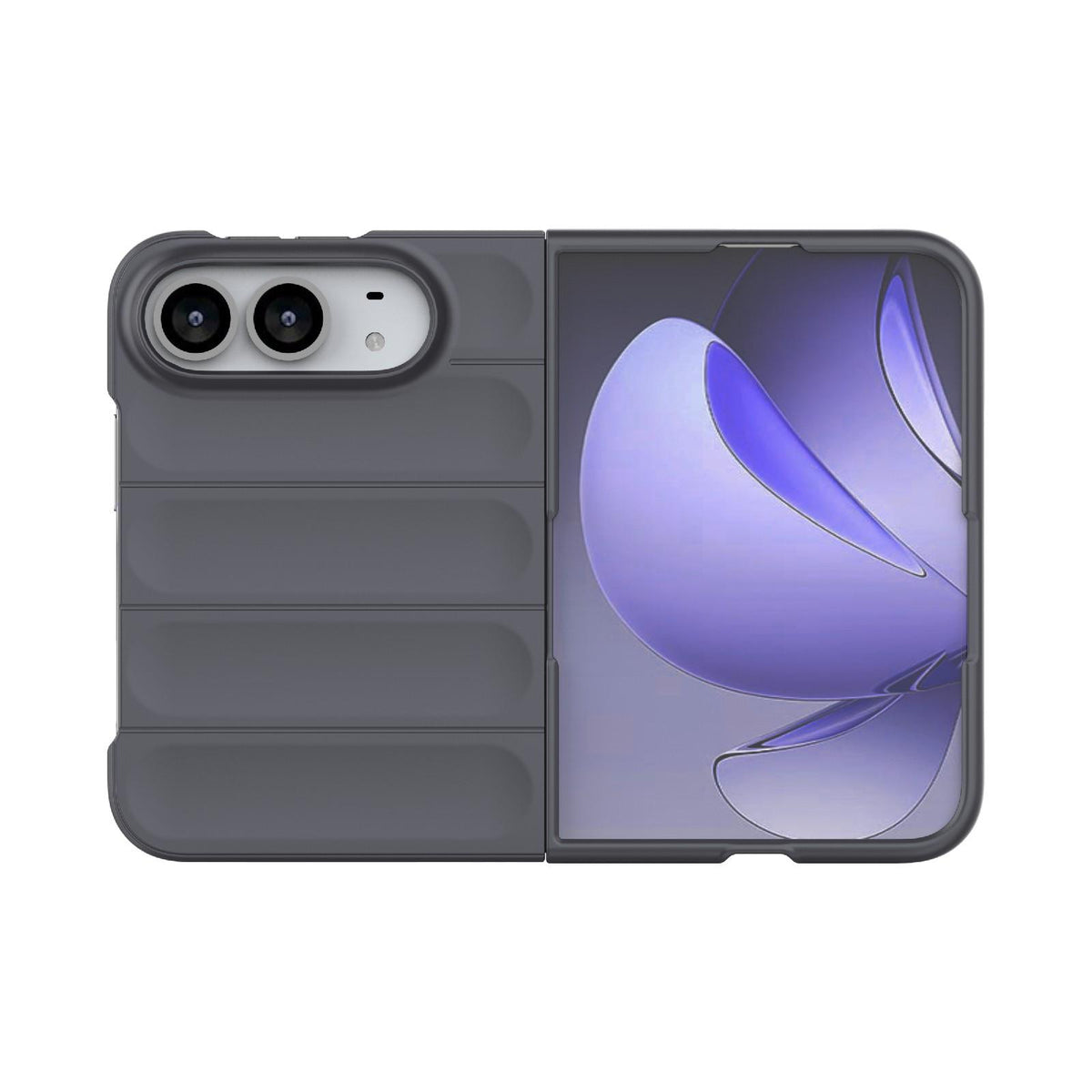 For iPhone Duo Magic Shield Fold PC Shockproof Phone Case - Dark Grey - EDA010203101E