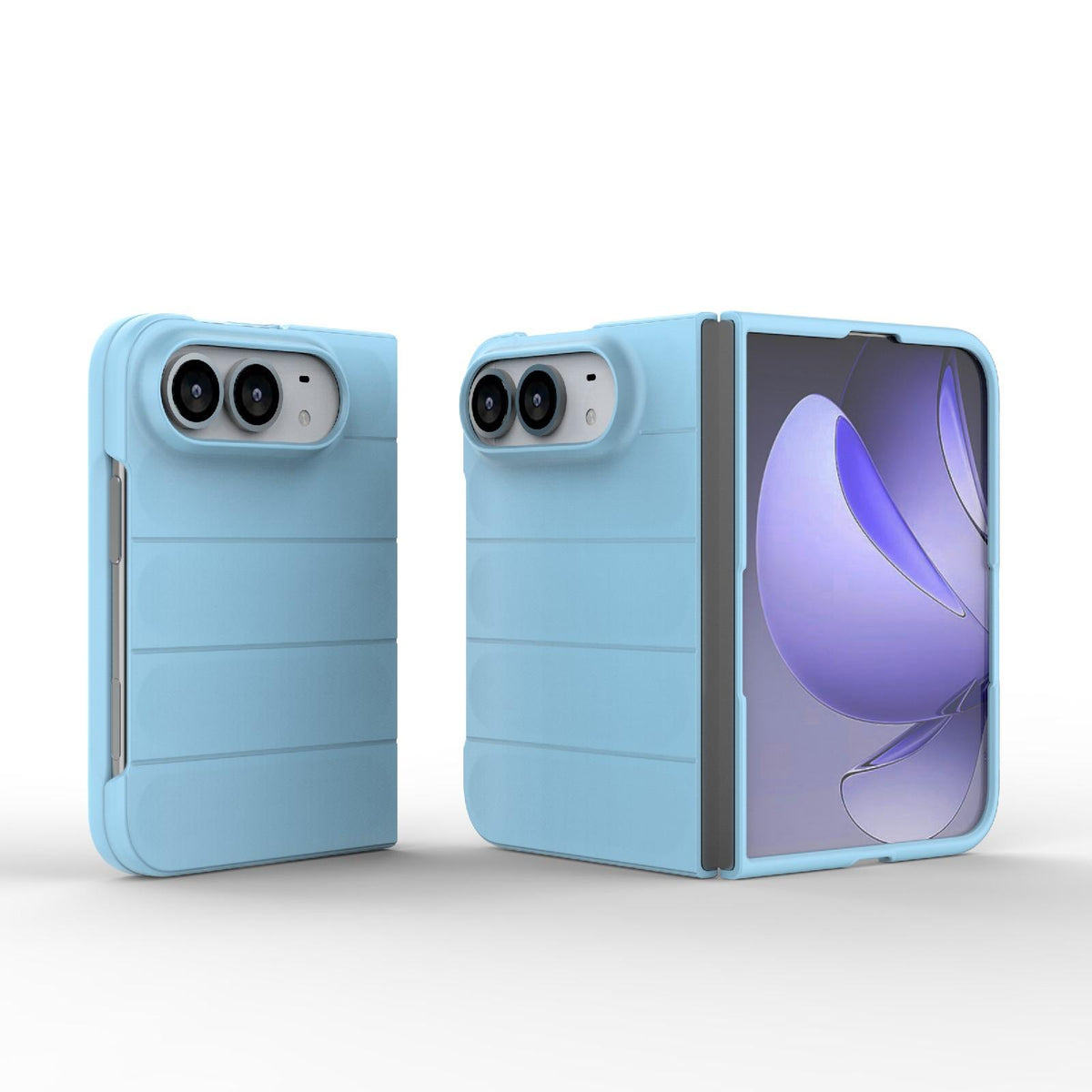 For iPhone Duo Magic Shield Fold PC Shockproof Phone Case - Light Blue - EDA010203101F