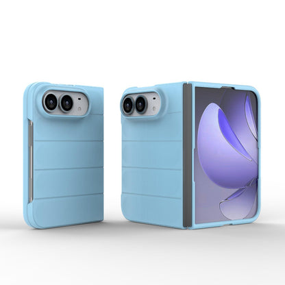 For iPhone Duo Magic Shield Fold PC Shockproof Phone Case - Light Blue - EDA010203101F