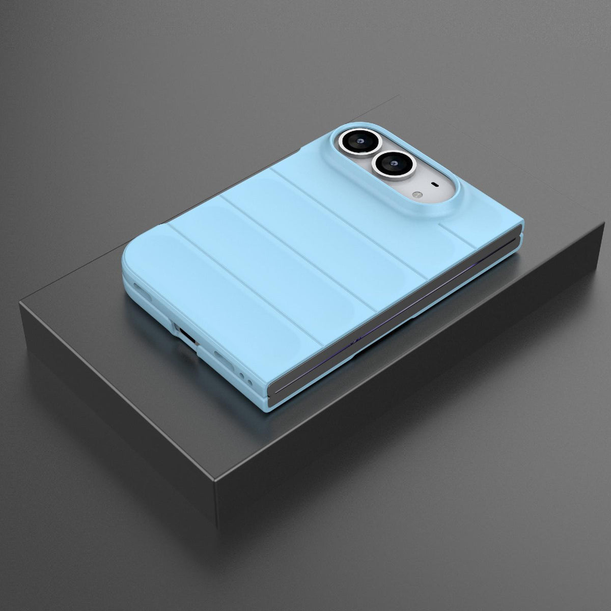 For iPhone Duo Magic Shield Fold PC Shockproof Phone Case - Light Blue - EDA010203101F