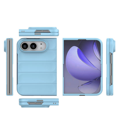 For iPhone Duo Magic Shield Fold PC Shockproof Phone Case - Light Blue - EDA010203101F