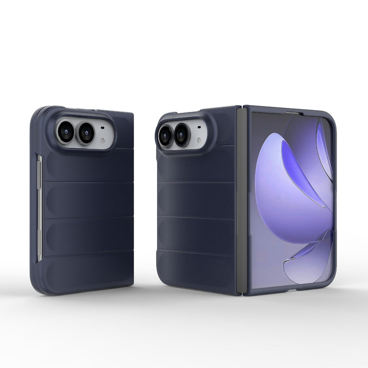 For iPhone Duo Magic Shield Fold PC Shockproof Phone Case - Dark Blue - EDA010203101G
